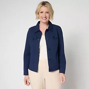 BEAUTIFUL by Lawrence Zarian Linen Blend Jacket, Navy, Size S, NWOT